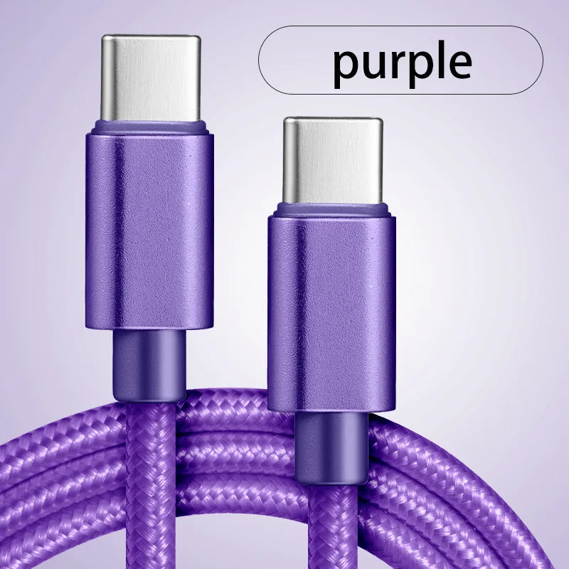 Câble de Charge Rapide USB-C vers USB-C - 66W/5A - Nylon Tressé