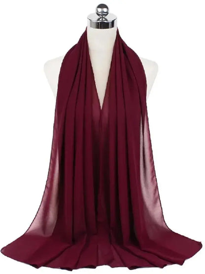 Foulard Mousseline Hijab uni pour Femme / Confort et Praticité