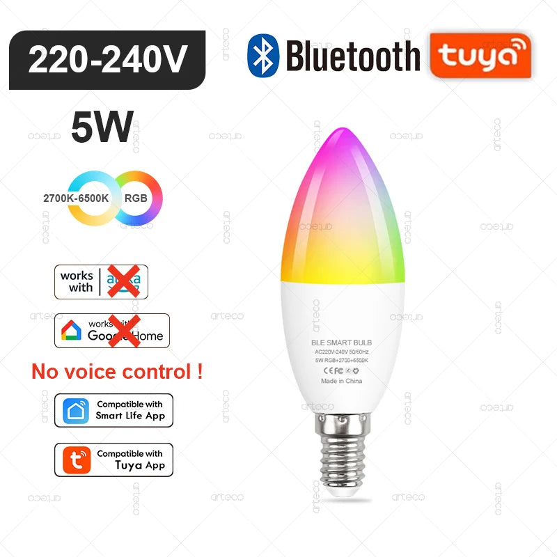 Ampoule LED Intelligente Wi-Fi & Bluetooth Compatible Alexa et Google