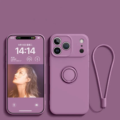 Coque Magnétique en Silicone Liquide avec Anneau de Support