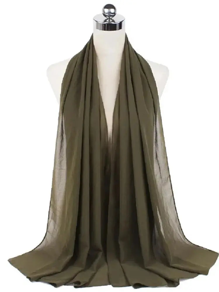 Foulard Mousseline Hijab uni pour Femme / Confort et Praticité