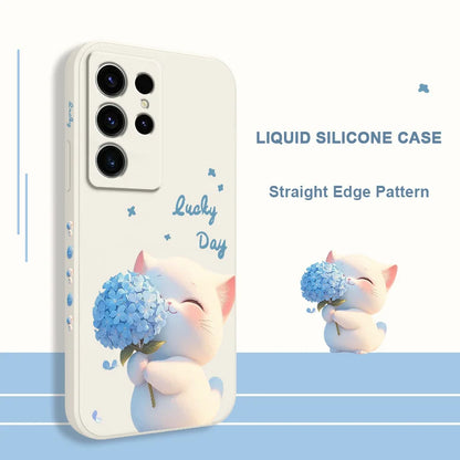 Coque de Protection "Chat en Soie Bleue" – Élégance & Protection Samsung Galaxy