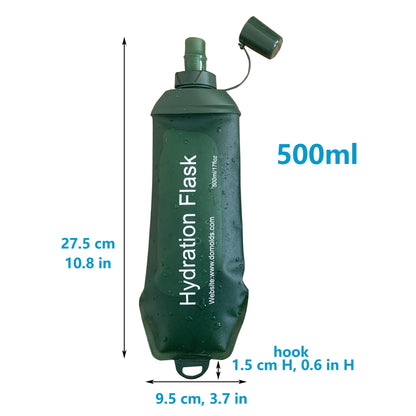 Gourde Pliable AXEN – 150 ml / 250 ml / 500 ml - TPU Souple & Ultra‑Légère