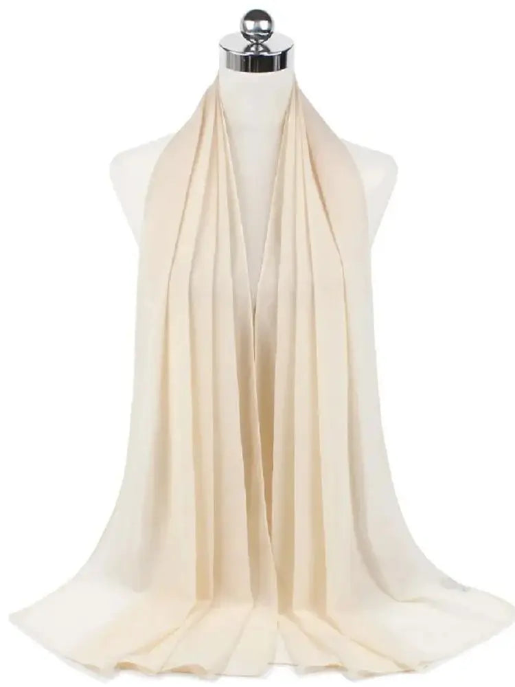 Foulard Mousseline Hijab uni pour Femme / Confort et Praticité