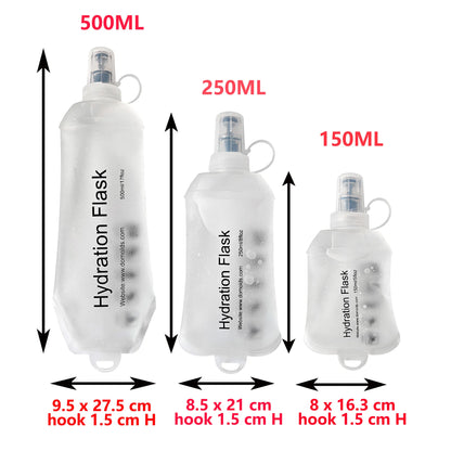 Gourde Pliable AXEN – 150 ml / 250 ml / 500 ml - TPU Souple & Ultra‑Légère