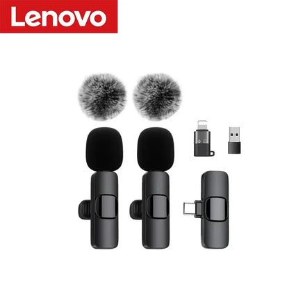 Microphone Cravate Sans Fil Portable Lenovo (Bluetooth 5.3)