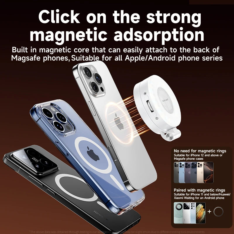 ✨ Lampe Selfie Magnétique – Miroir Intégré & Anneau LED 360° Pliable