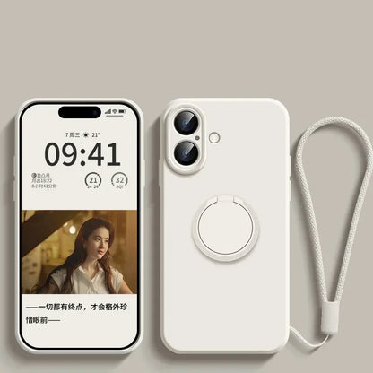 Coque Magnétique en Silicone Liquide avec Anneau de Support