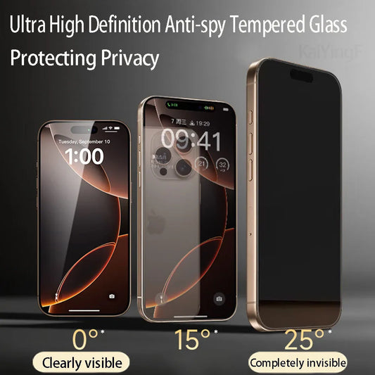 Verre Trempé Anti-Espion & confidentialité pour iPhone