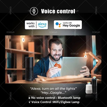 Ampoule LED Intelligente Wi-Fi & Bluetooth Compatible Alexa et Google