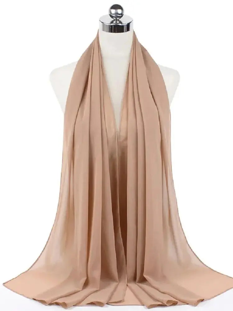 Foulard Mousseline Hijab uni pour Femme / Confort et Praticité