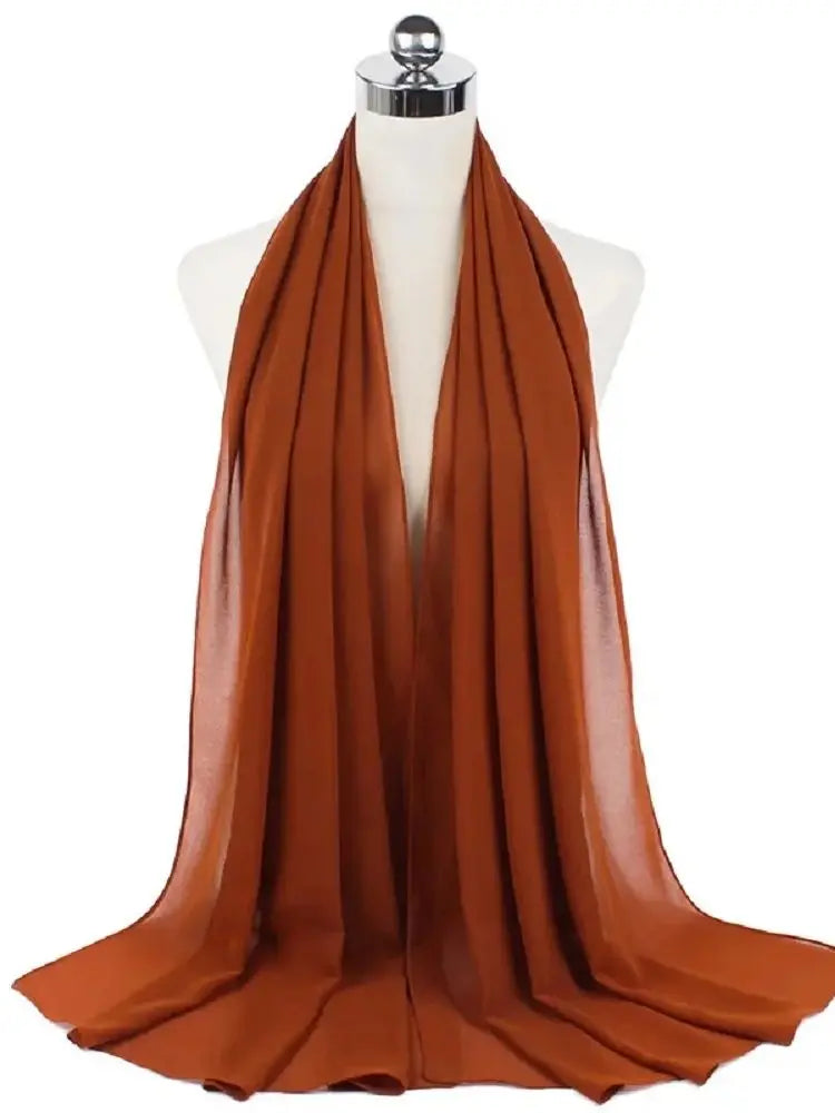 Foulard Mousseline Hijab uni pour Femme / Confort et Praticité