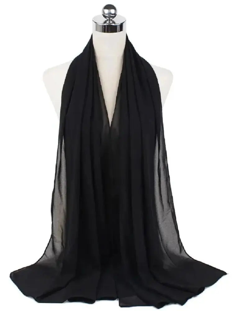 Foulard Mousseline Hijab uni pour Femme / Confort et Praticité
