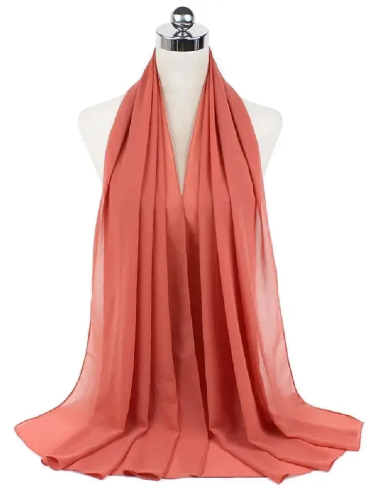 Foulard Mousseline Hijab uni pour Femme / Confort et Praticité
