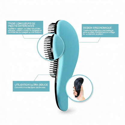 Duo Démêlage Éclat : Brosse Ergonomique & Peigne Scintillant
