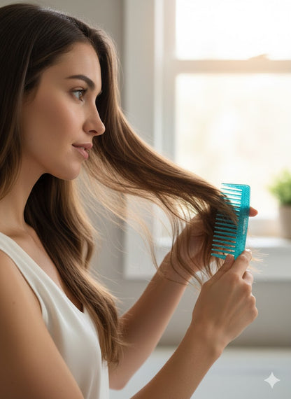 Duo Démêlage Éclat : Brosse Ergonomique & Peigne Scintillant